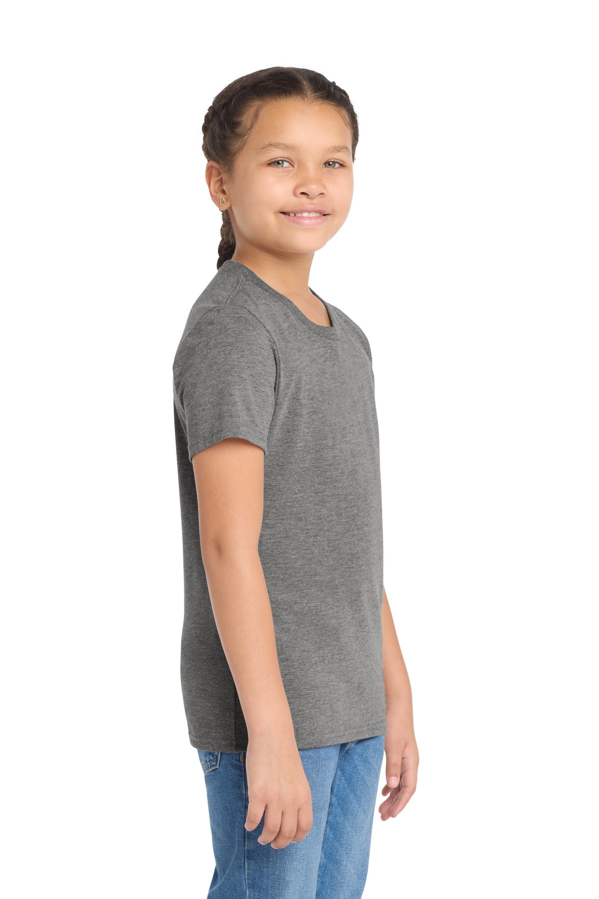 Allmade Youth Tri-Blend Tee AL207 - Aluminum Grey - side