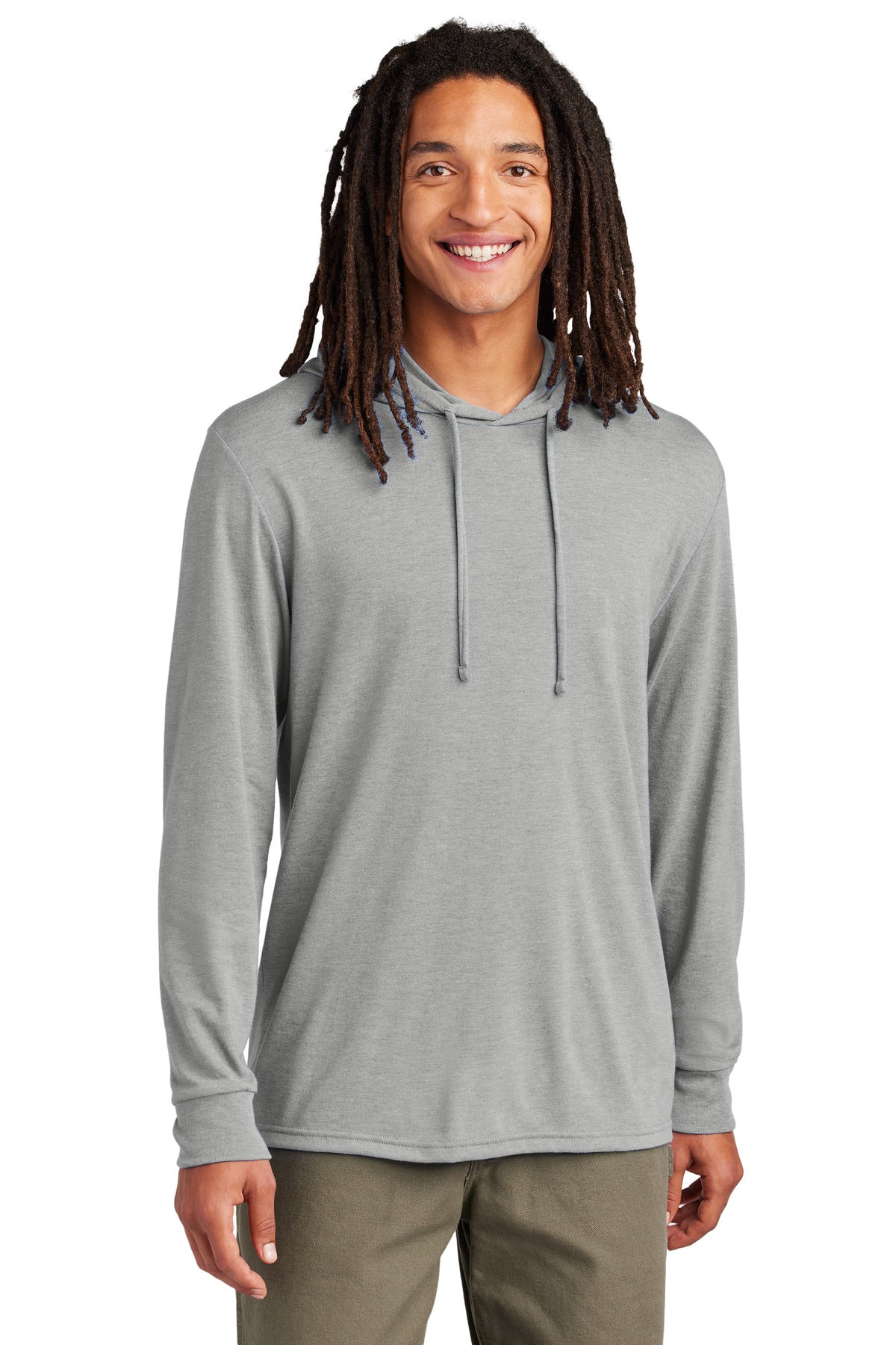 Allmade Unisex Tri-Blend Hoodie Tee AL6003 - Aluminum Grey - front