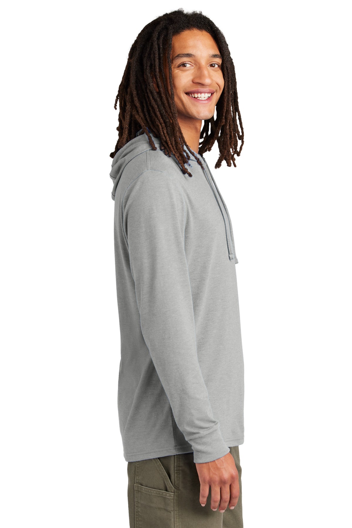 Allmade Unisex Tri-Blend Hoodie Tee AL6003 - Aluminum Grey - side