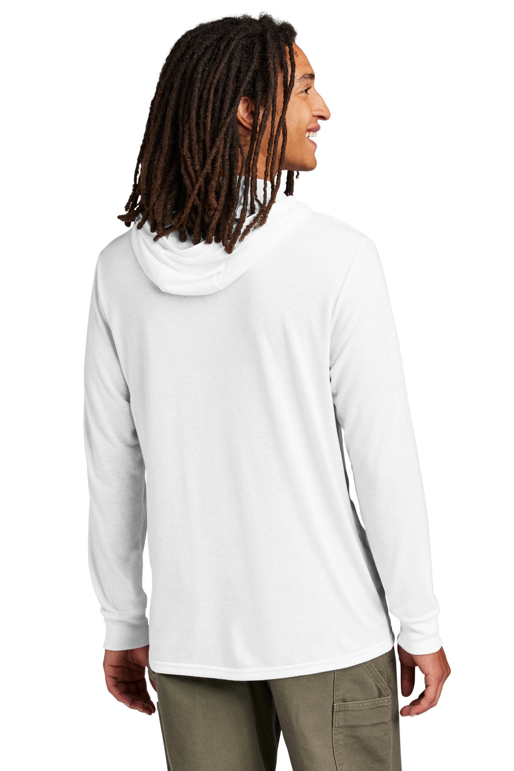 Allmade Unisex Tri-Blend Hoodie Tee AL6003 - Bright White - back
