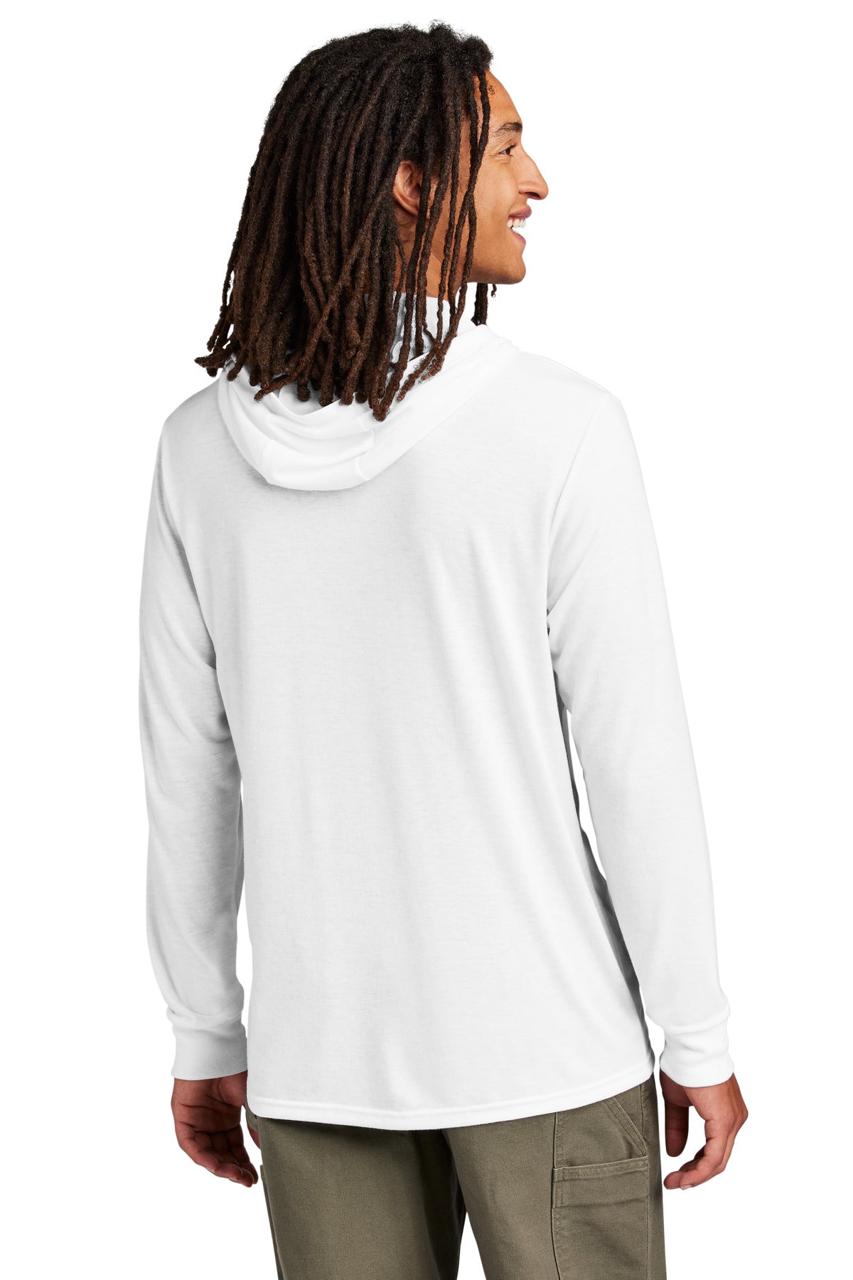 Allmade Unisex Tri-Blend Hoodie Tee AL6003 - Bright White - back