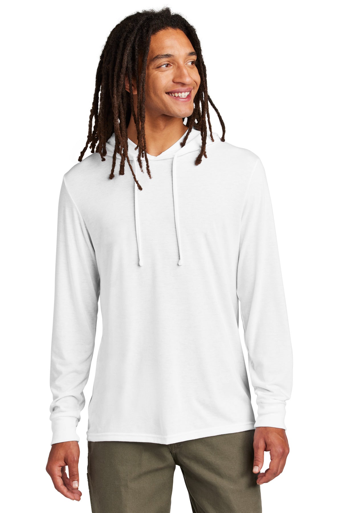 Allmade Unisex Tri-Blend Hoodie Tee AL6003 - Bright White - front