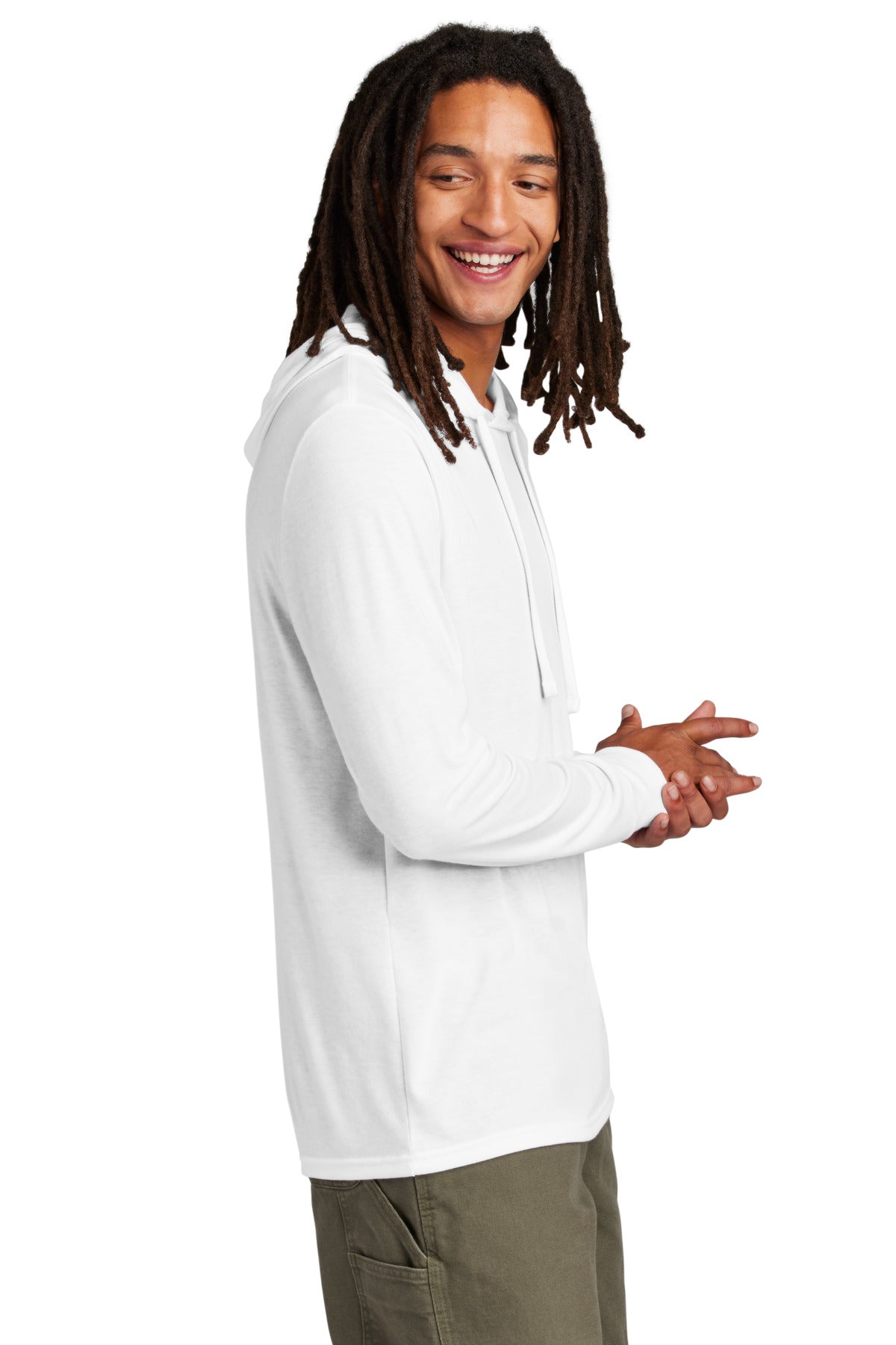 Allmade Unisex Tri-Blend Hoodie Tee AL6003 - Bright White - side