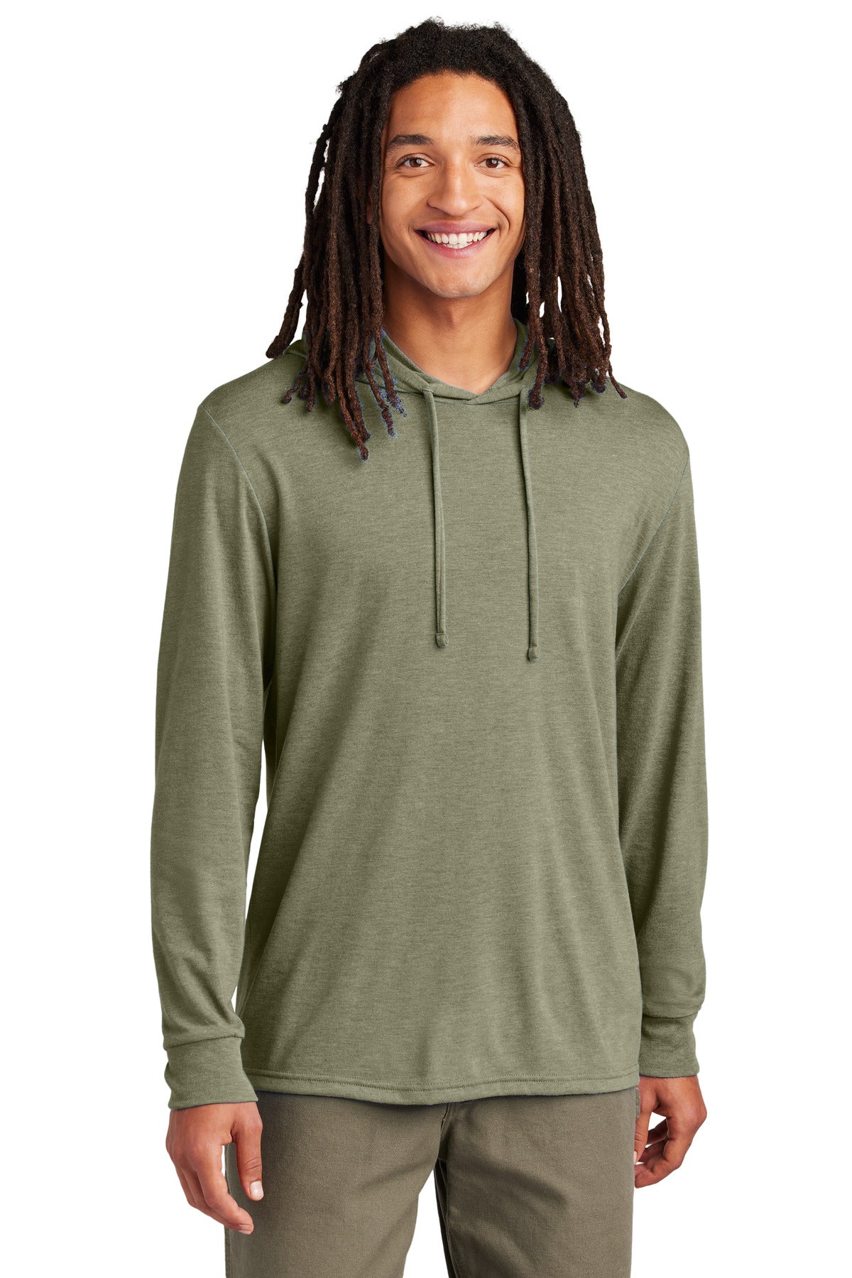 Allmade Unisex Tri-Blend Hoodie Tee AL6003 - Olive You Green - front