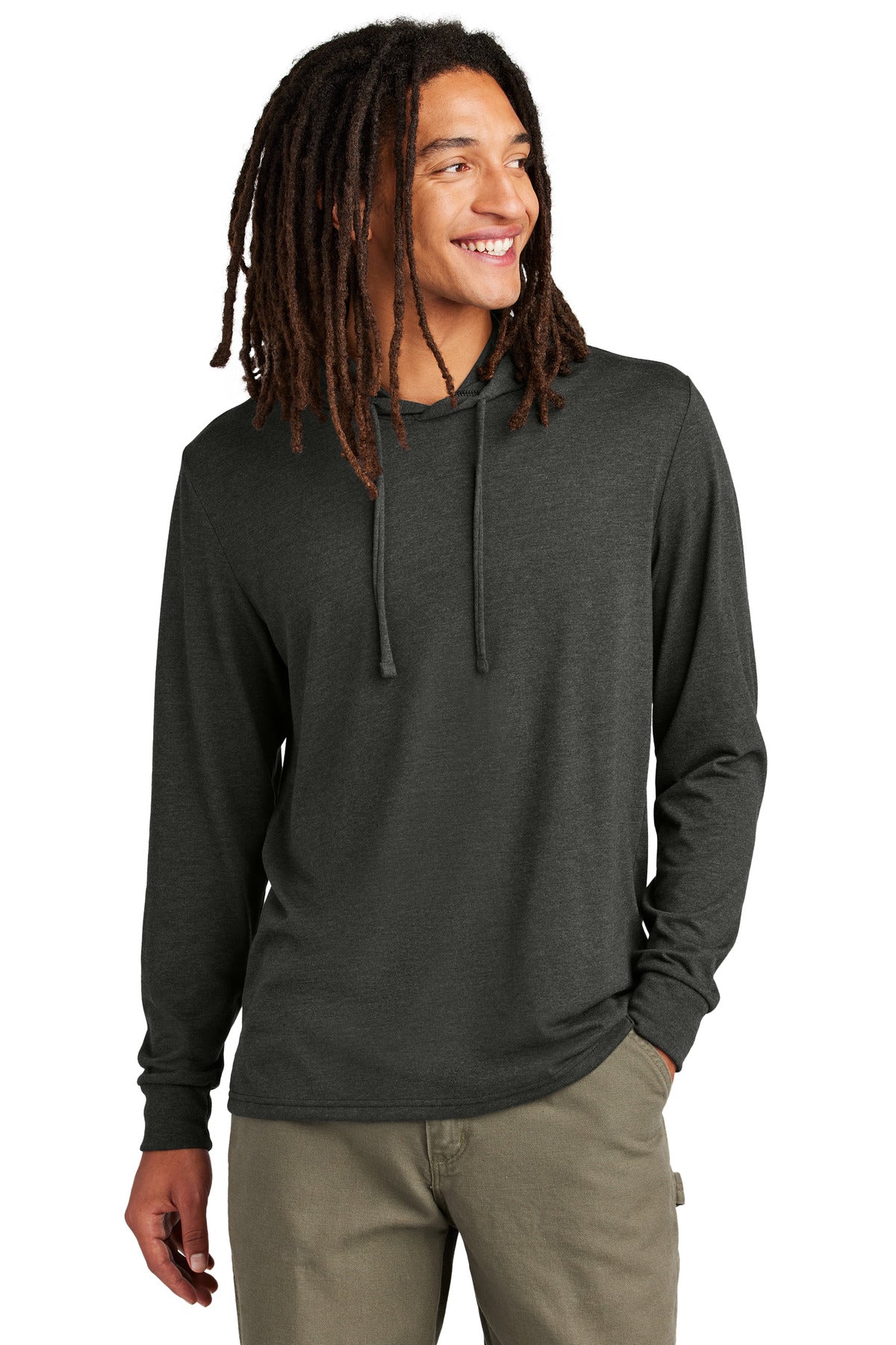 Allmade Unisex Tri-Blend Hoodie Tee AL6003 - Space Black - front