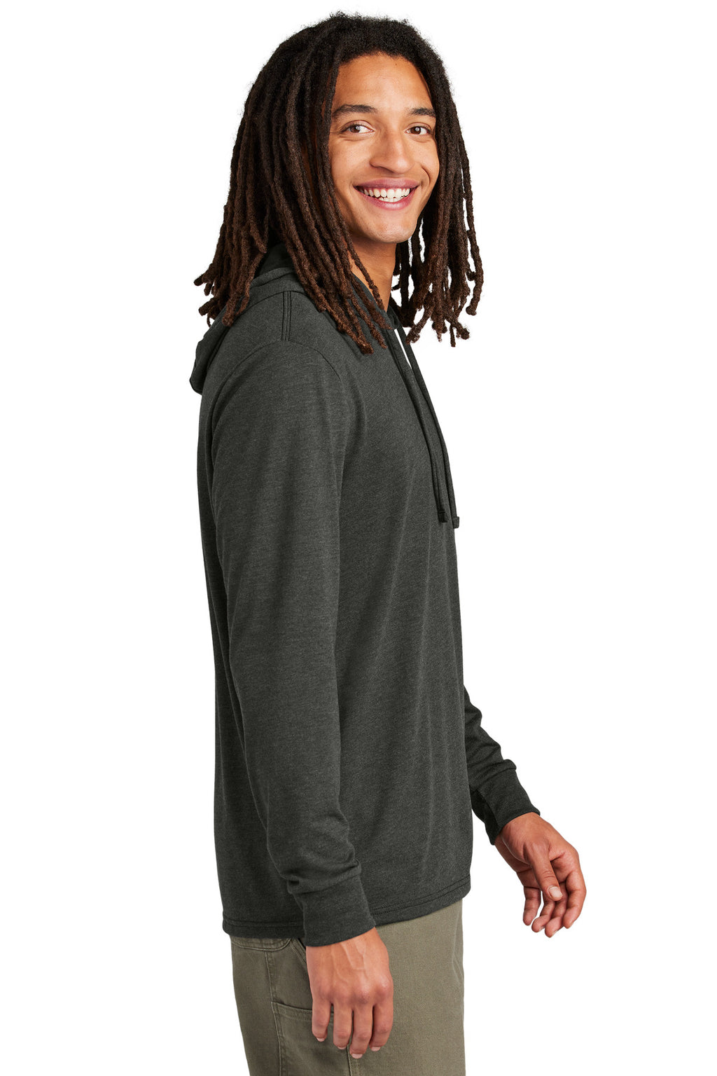 Allmade Unisex Tri-Blend Hoodie Tee AL6003 - Space Black - side