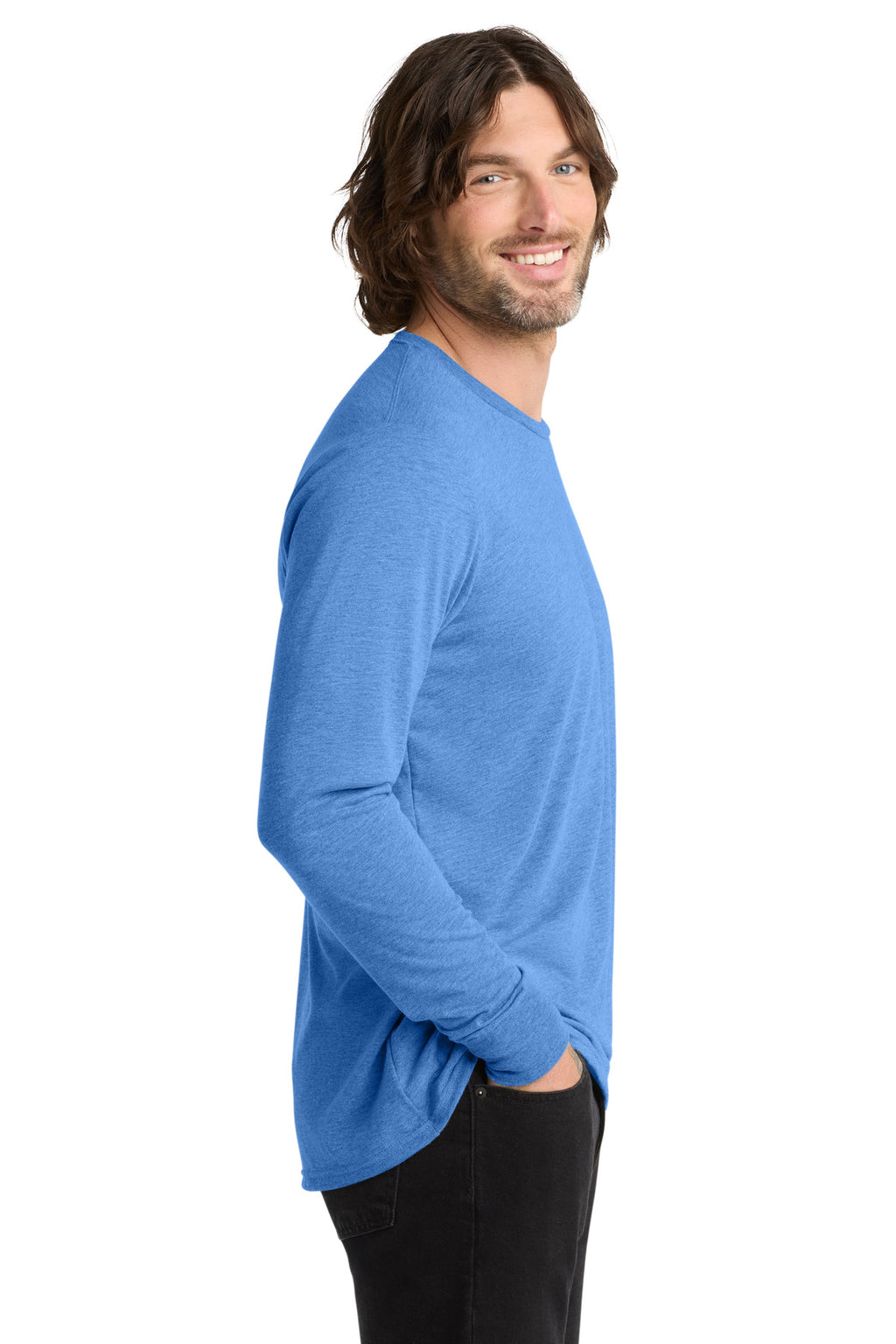 Allmade Unisex Tri-Blend Long Sleeve Tee AL6004 - Azure Blue - side
