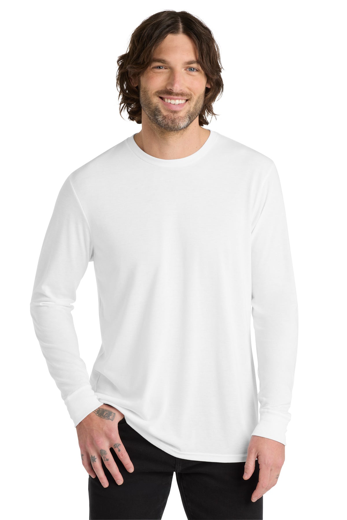 Allmade Unisex Tri-Blend Long Sleeve Tee AL6004 - Bright White - front