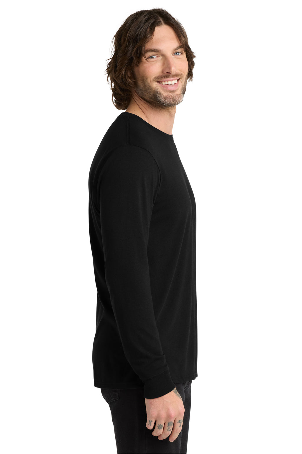 Allmade Unisex Tri-Blend Long Sleeve Tee AL6004 - Deep Black - side