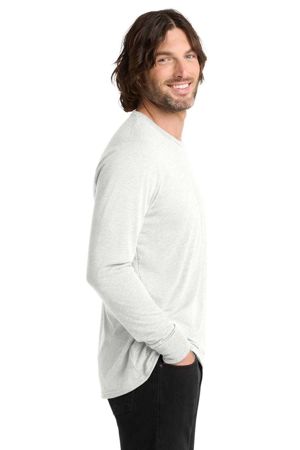 Allmade Unisex Tri-Blend Long Sleeve Tee AL6004 - Fairly White - side