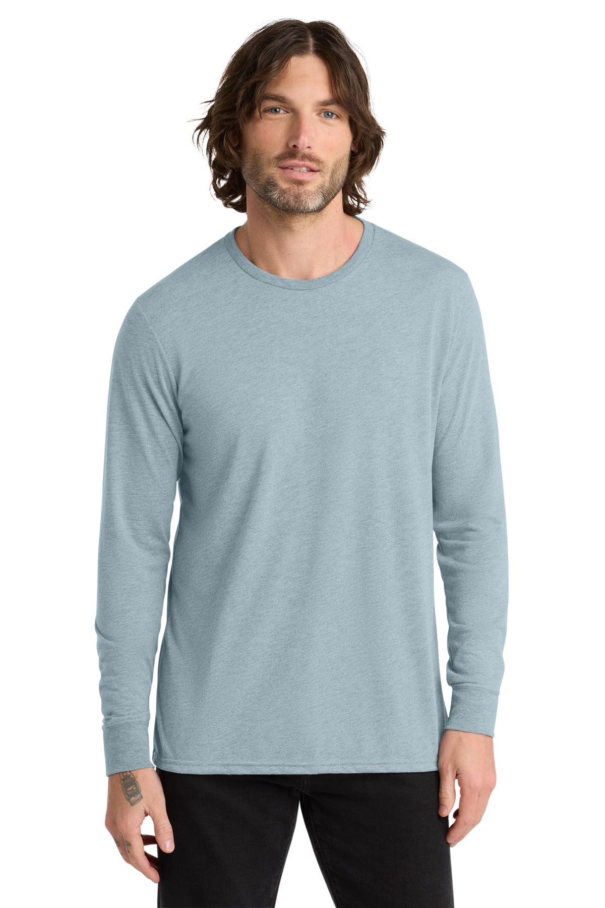 Allmade Unisex Tri-Blend Long Sleeve Tee AL6004 - I Like You Blue - front