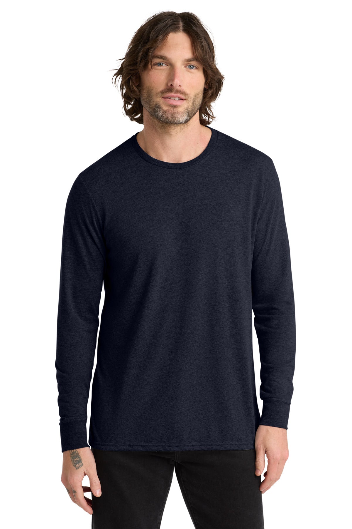 Allmade Unisex Tri-Blend Long Sleeve Tee AL6004 - Night Sky Navy - front