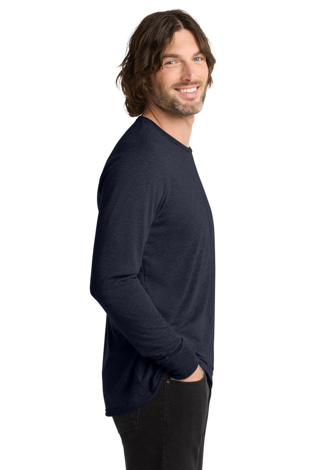 Allmade Unisex Tri-Blend Long Sleeve Tee AL6004 - Night Sky Navy - side