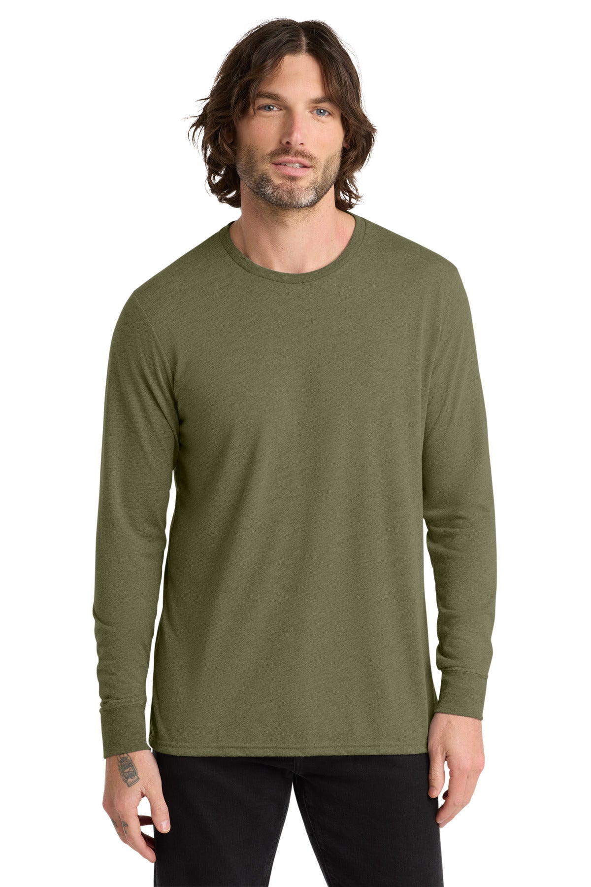 Allmade Unisex Tri-Blend Long Sleeve Tee AL6004 - Olive You Green - front
