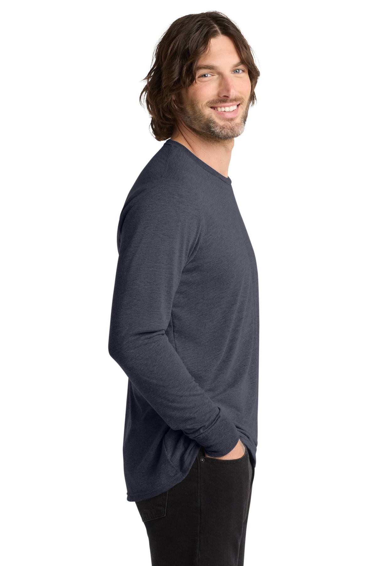 Allmade Unisex Tri-Blend Long Sleeve Tee AL6004 - Rebel Blue - side