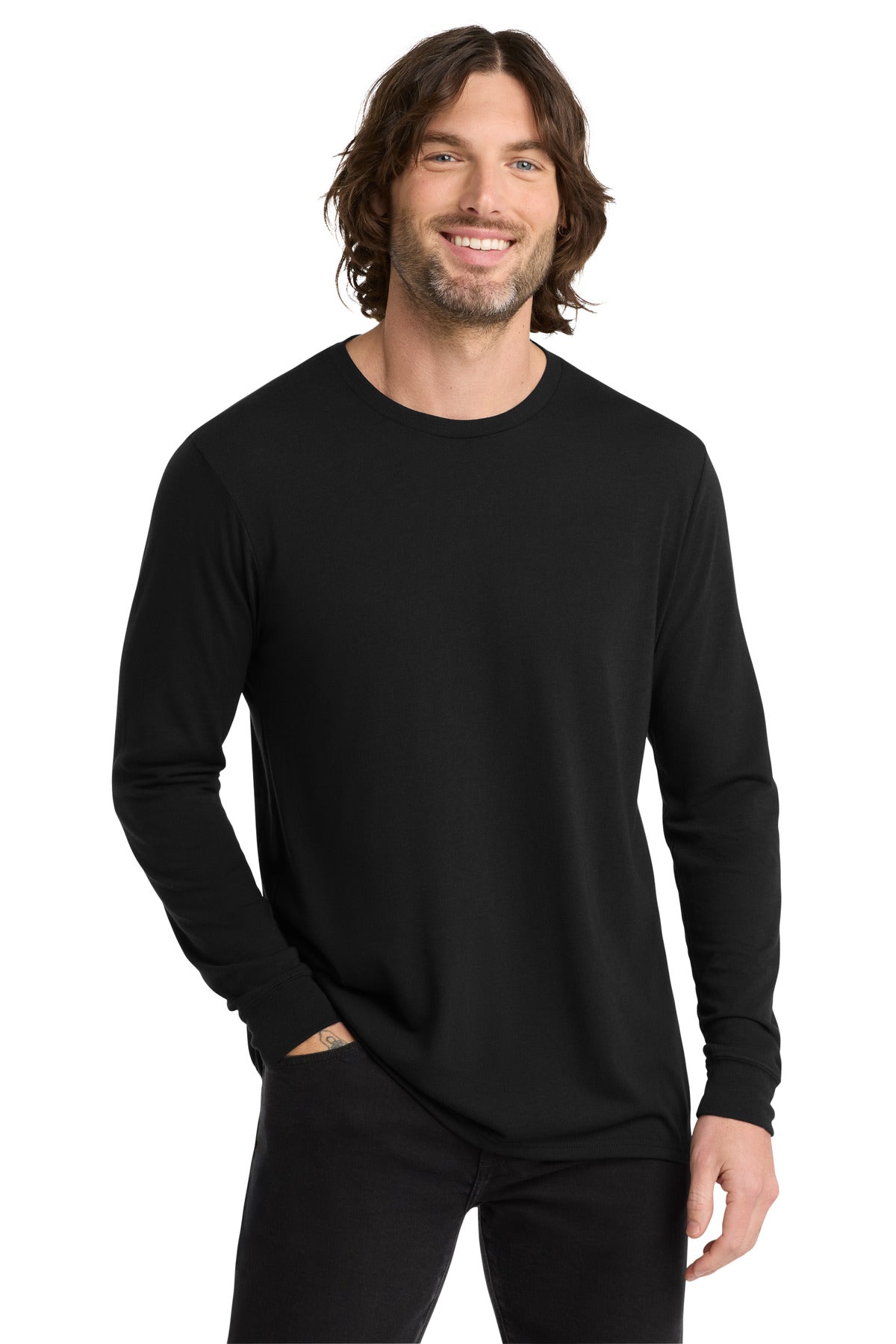 Allmade Unisex Tri-Blend Long Sleeve Tee AL6004 - Space Black - front