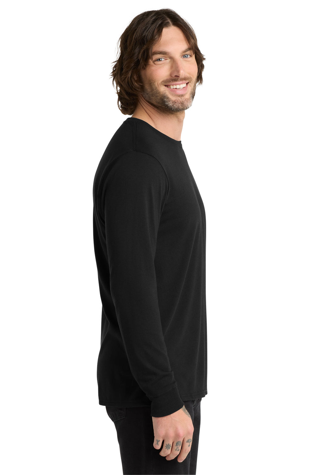 Allmade Unisex Tri-Blend Long Sleeve Tee AL6004 - Space Black - side