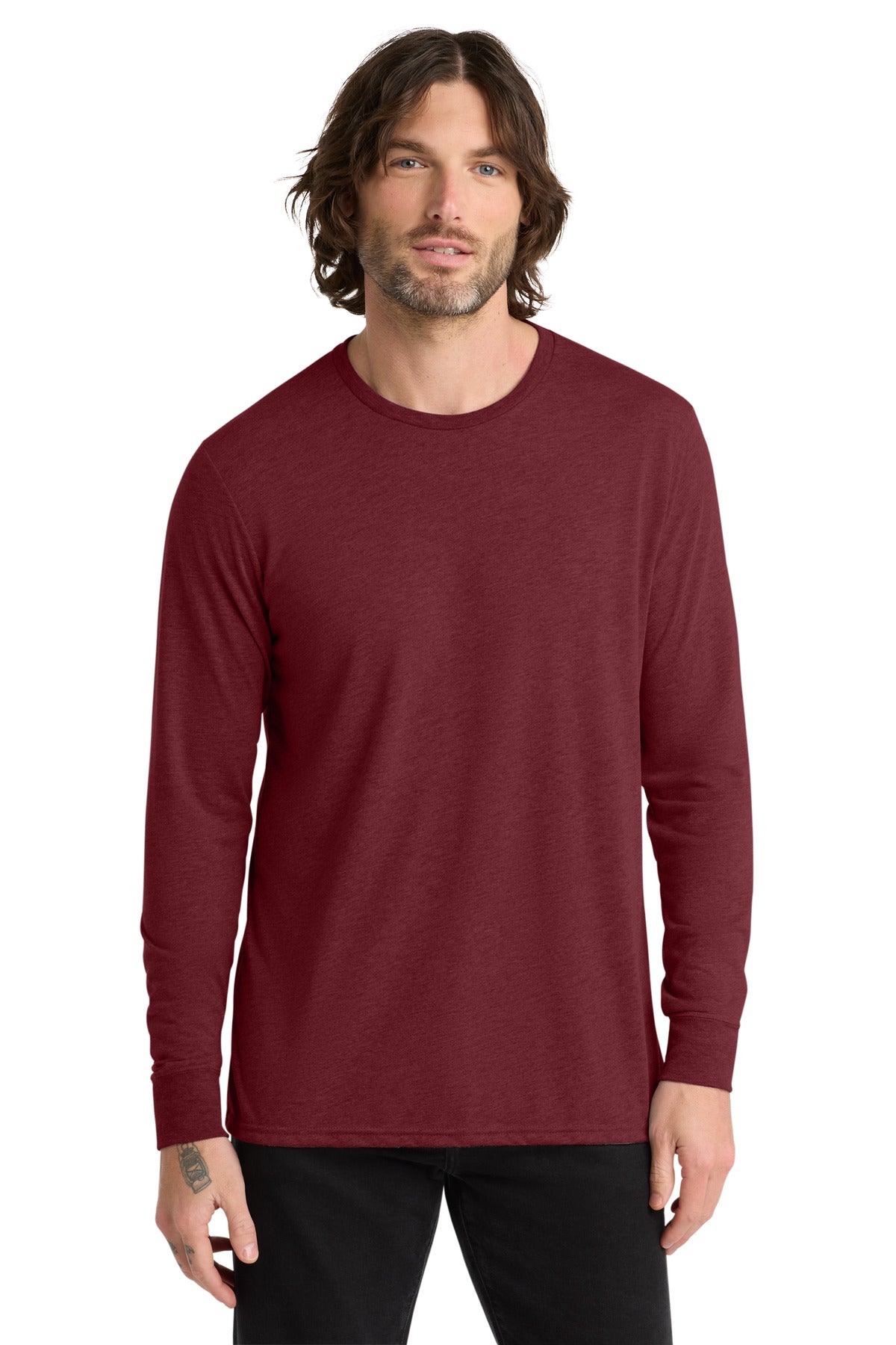 Allmade Unisex Tri-Blend Long Sleeve Tee AL6004 - Vino Red - front