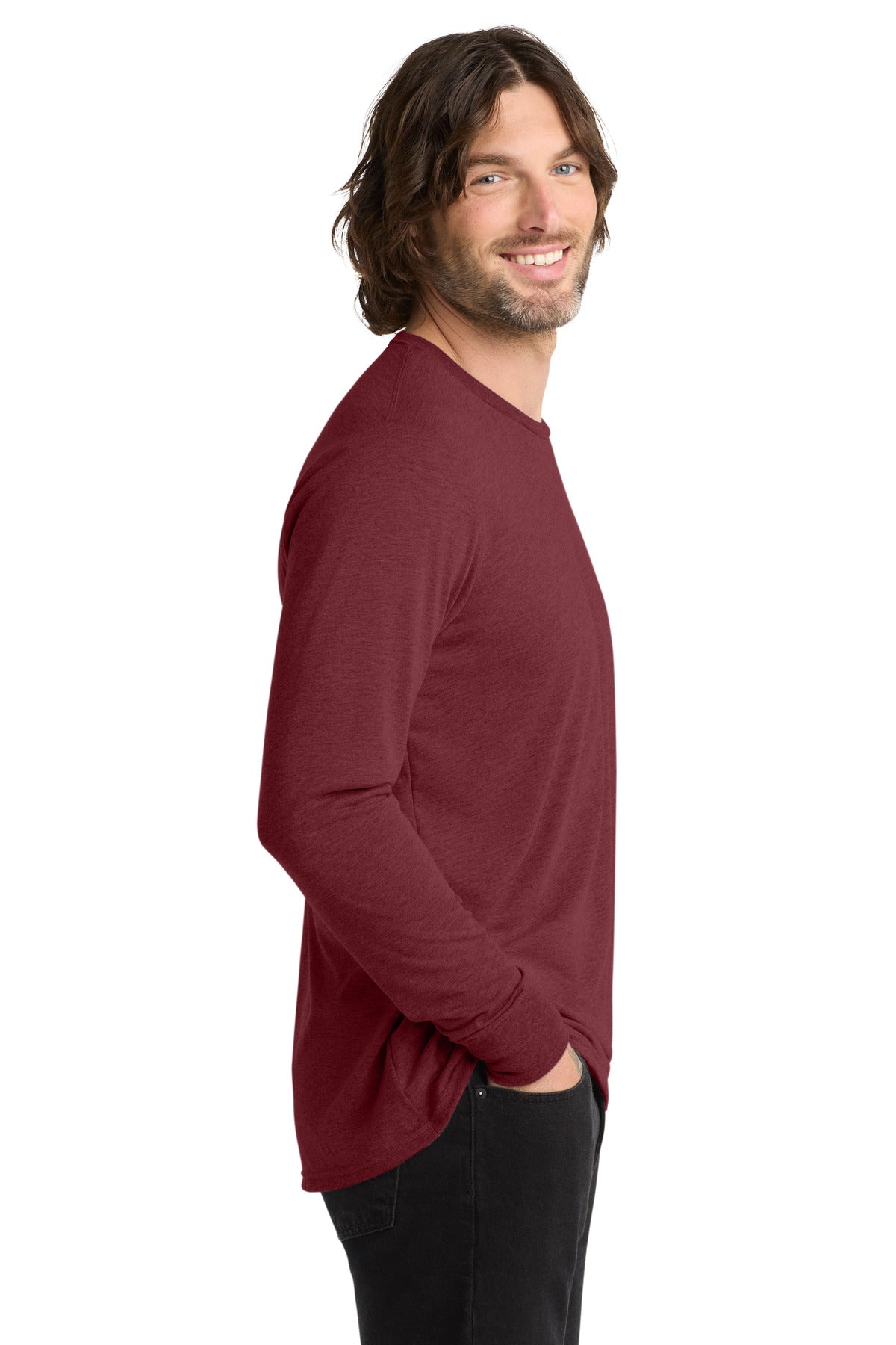 Allmade Unisex Tri-Blend Long Sleeve Tee AL6004 - Vino Red - side
