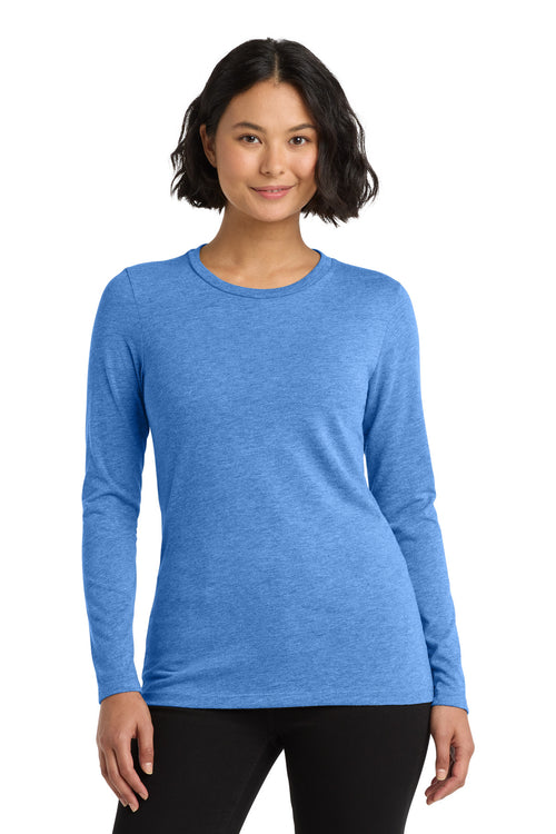 Allmade Women's Tri-Blend Long Sleeve Tee AL6008 - Azure Blue - front