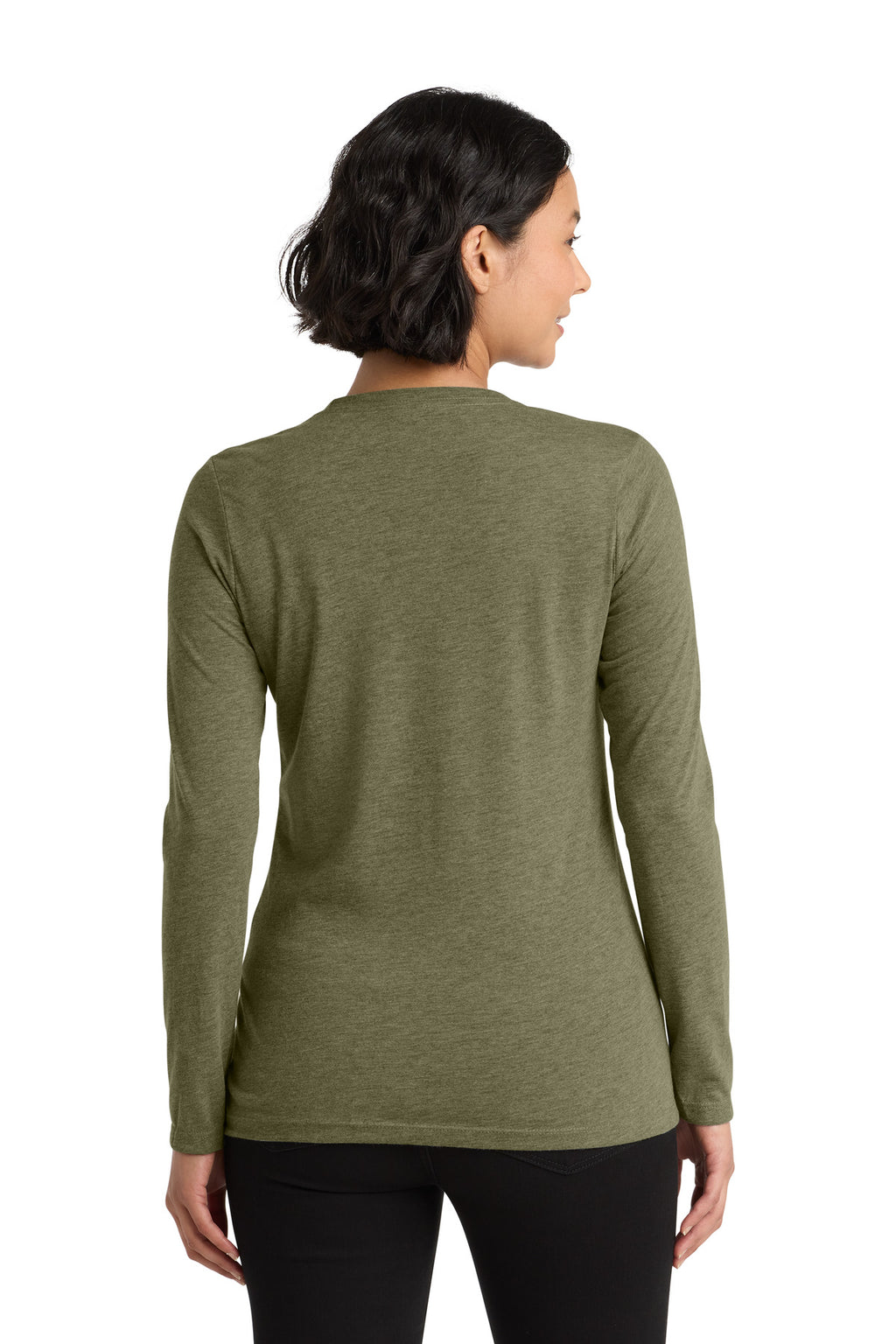 Allmade Women's Tri-Blend Long Sleeve Tee AL6008 - Olive You Green - back