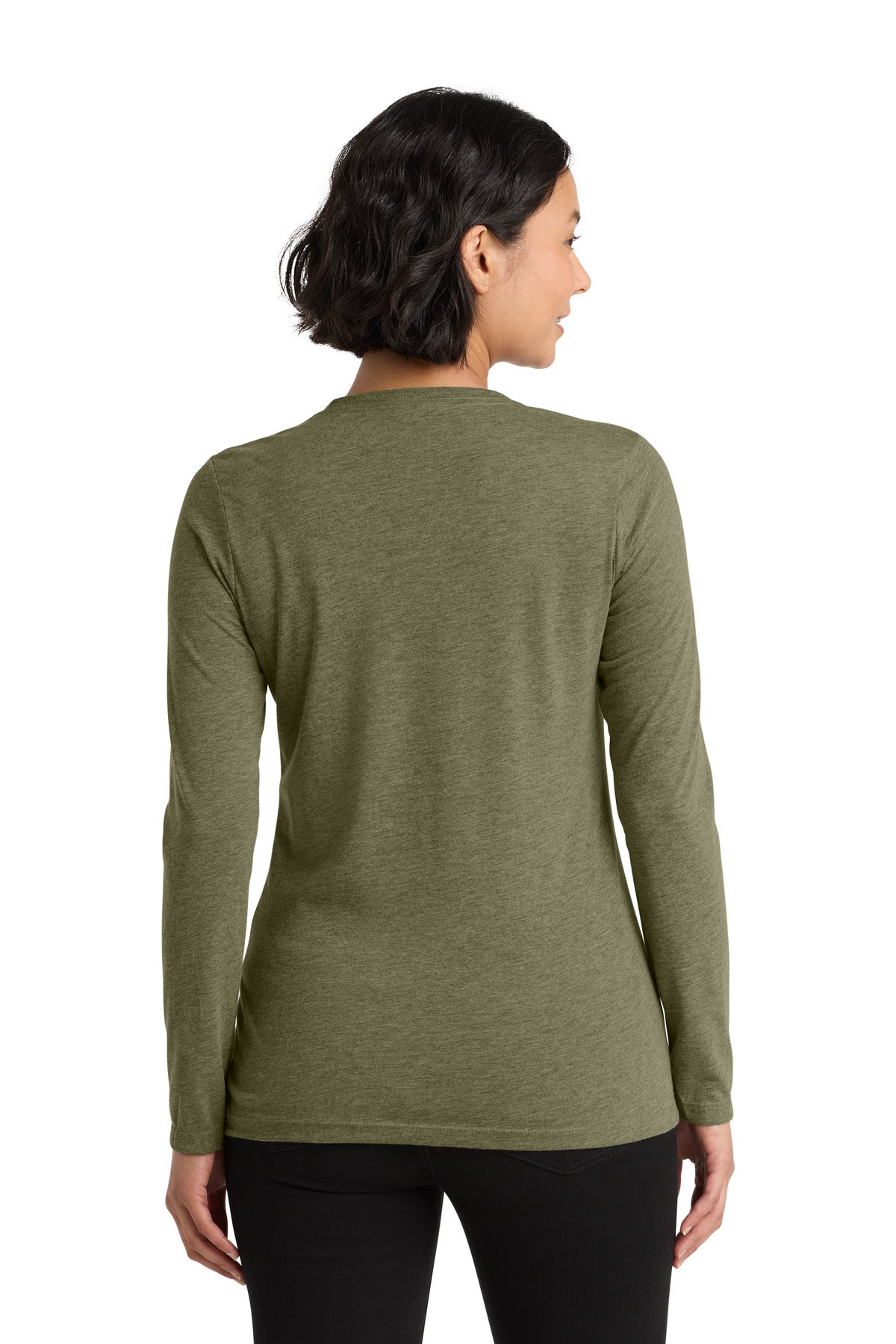 Allmade Women's Tri-Blend Long Sleeve Tee AL6008 - Olive You Green - back