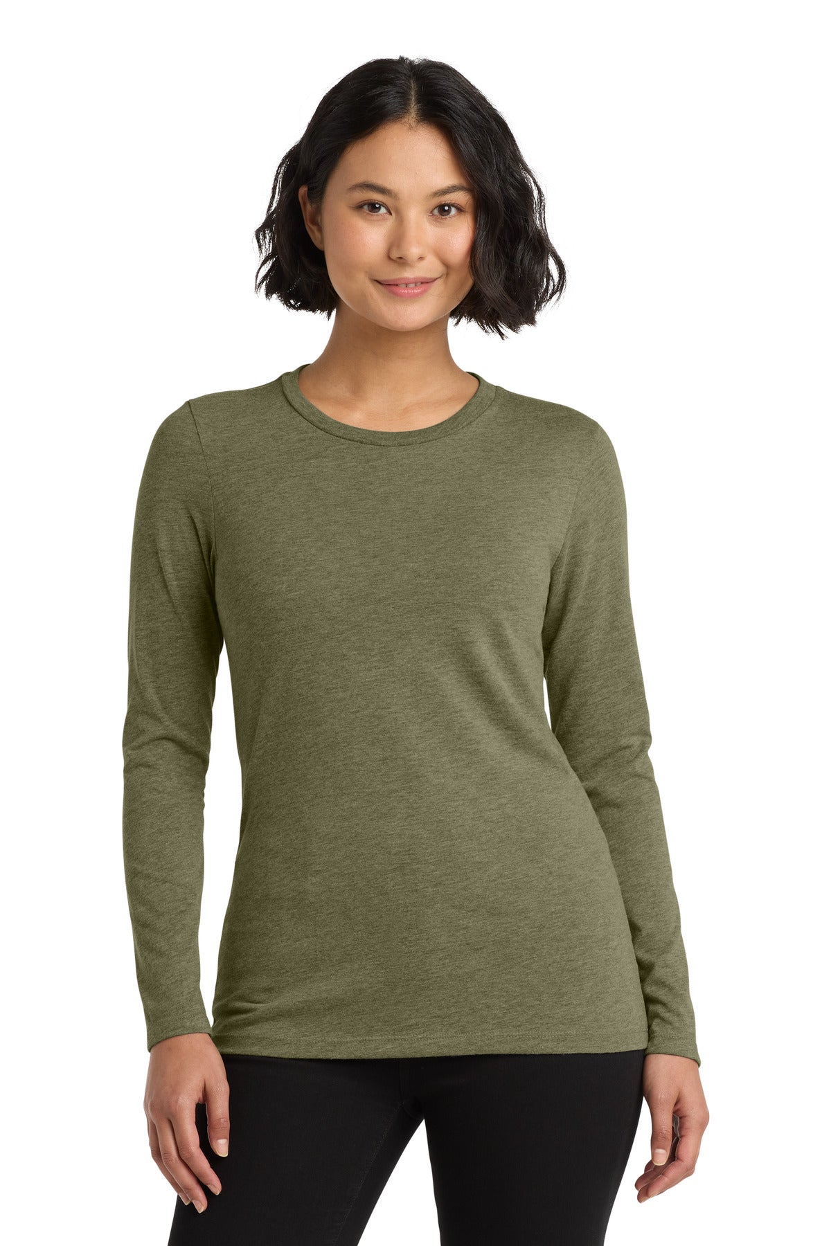 Allmade Women's Tri-Blend Long Sleeve Tee AL6008 - Olive You Green - front