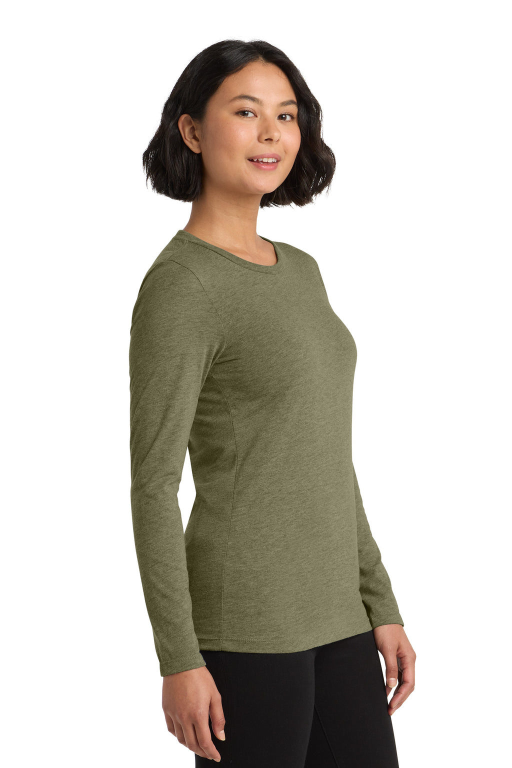 Allmade Women's Tri-Blend Long Sleeve Tee AL6008 - Olive You Green - side