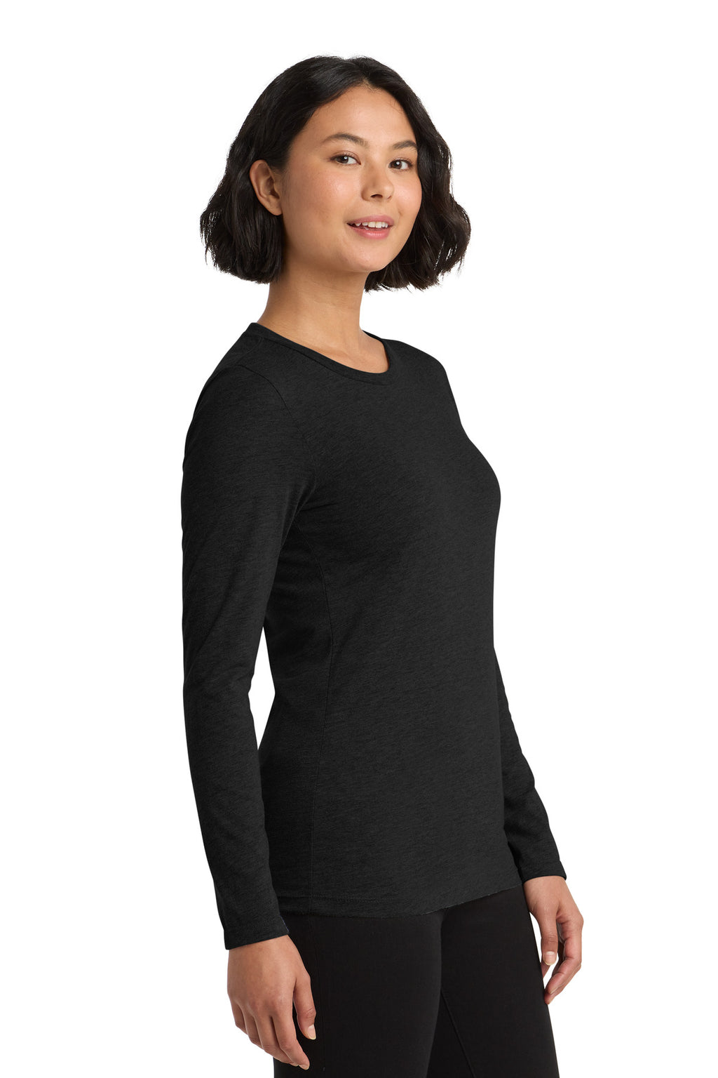 Allmade Women's Tri-Blend Long Sleeve Tee AL6008 - Space Black - side