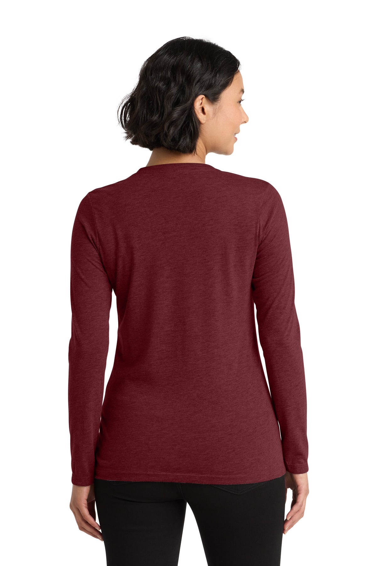Allmade Women's Tri-Blend Long Sleeve Tee AL6008 - Vino Red - back