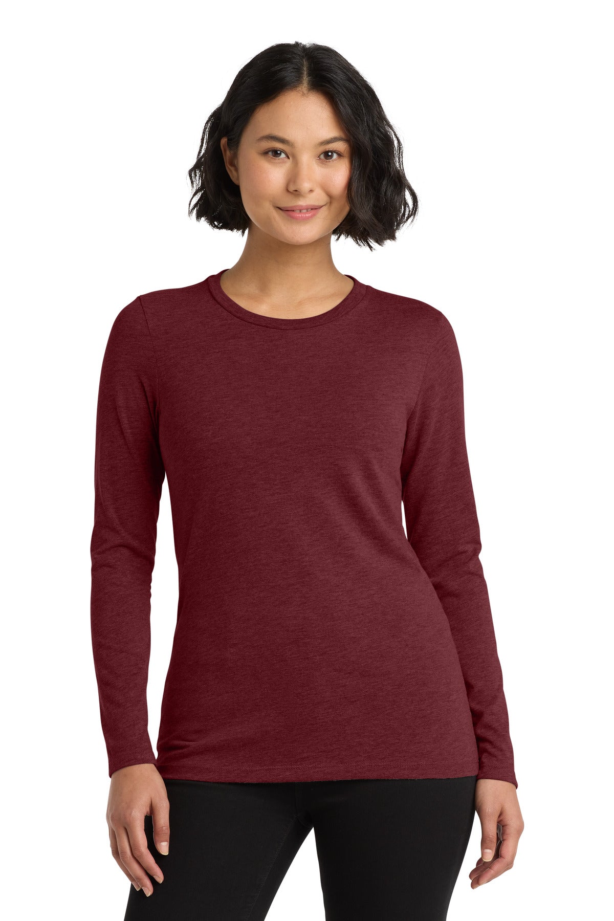 Allmade Women's Tri-Blend Long Sleeve Tee AL6008 - Vino Red - front