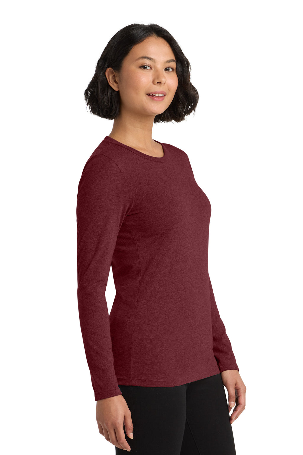 Allmade Women's Tri-Blend Long Sleeve Tee AL6008 - Vino Red - side
