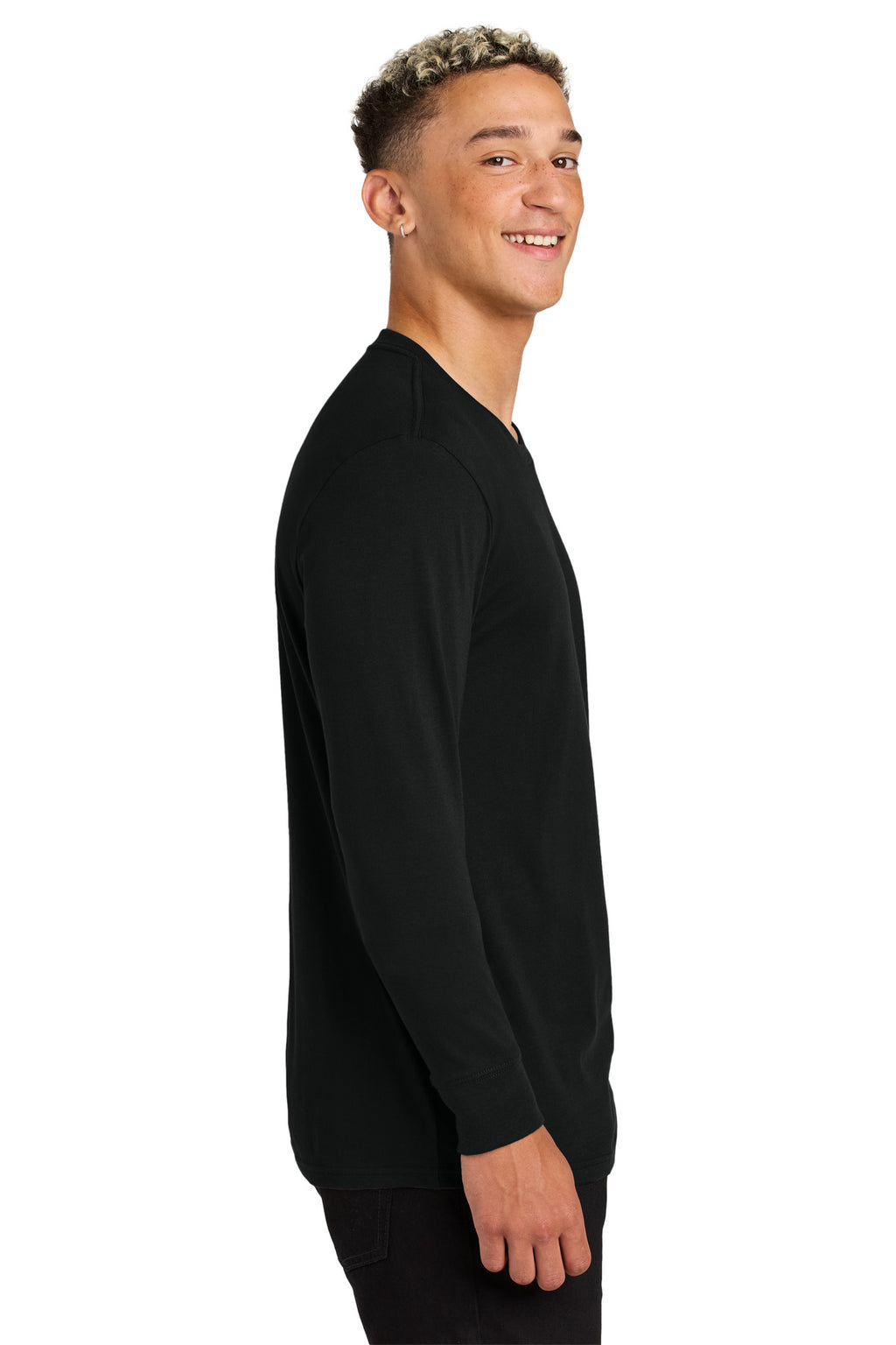 Allmade Unisex Long Sleeve Organic Cotton Tee AL6104 - Deep Black - side