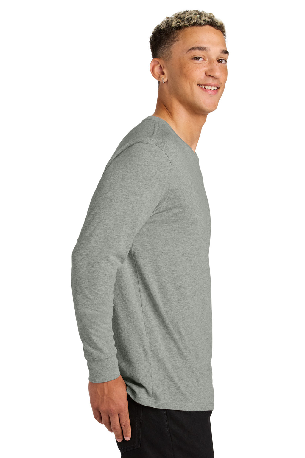 Allmade Unisex Long Sleeve Organic Cotton Tee AL6104 - Granite Grey Heather - side