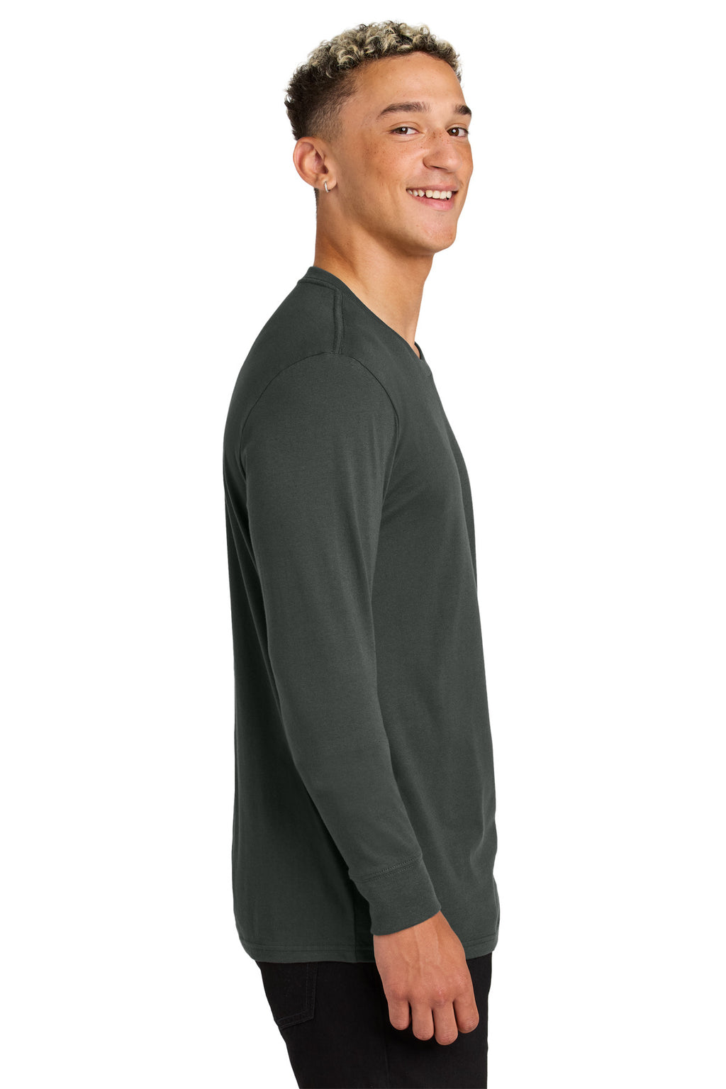 Allmade Unisex Long Sleeve Organic Cotton Tee AL6104 - Terrain Grey - side