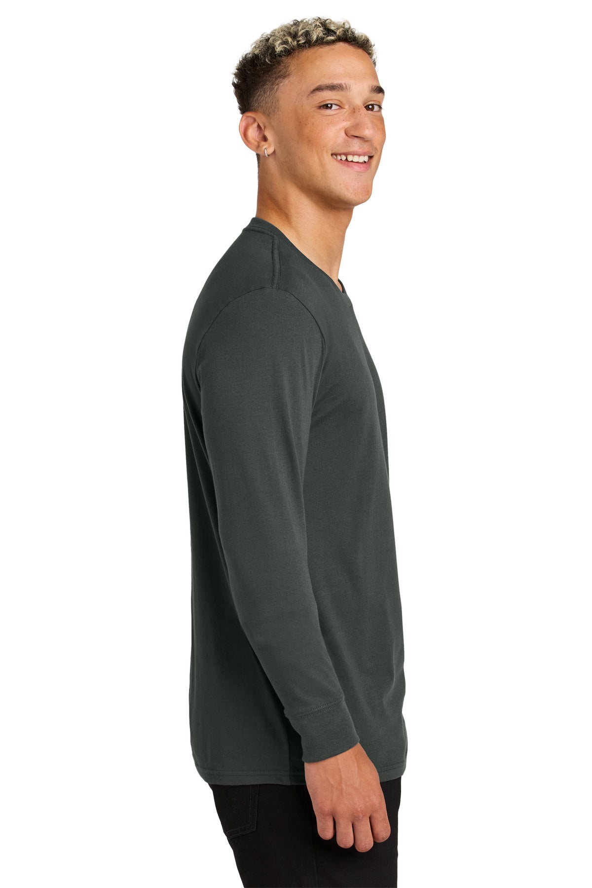 Allmade Unisex Long Sleeve Organic Cotton Tee AL6104 - Terrain Grey - side