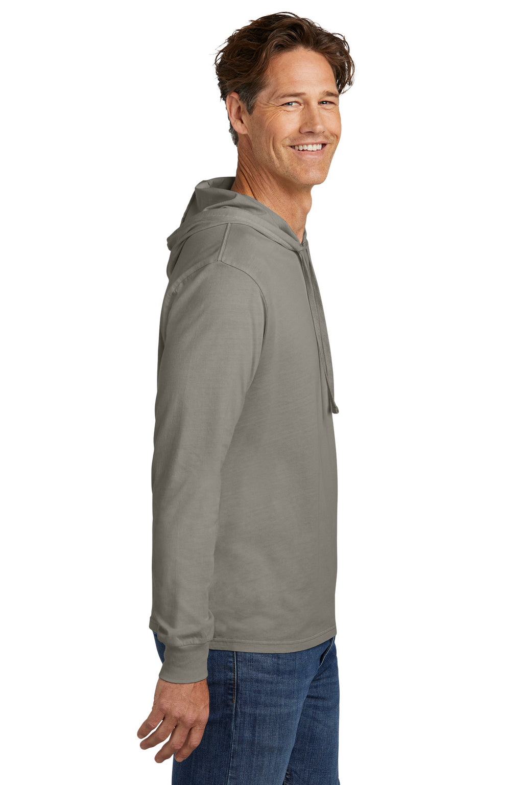 Allmade Unisex Mineral Dye Organic Cotton Hoodie Tee AL6305 - Driftwood Grey - side