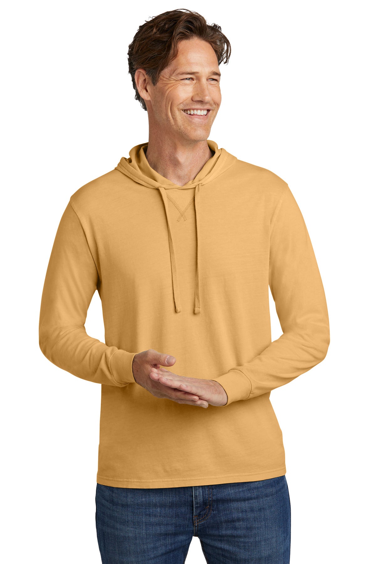 Allmade Unisex Mineral Dye Organic Cotton Hoodie Tee AL6305 - Golden Wheat - front