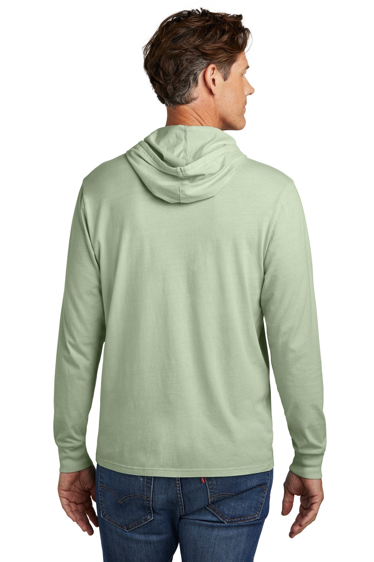 Allmade Unisex Mineral Dye Organic Cotton Hoodie Tee AL6305 - Lichen Green - back