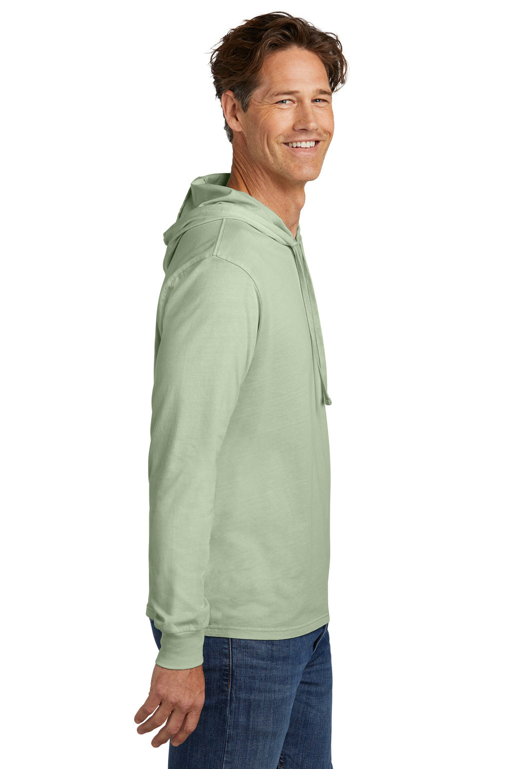 Allmade Unisex Mineral Dye Organic Cotton Hoodie Tee AL6305 - Lichen Green - side