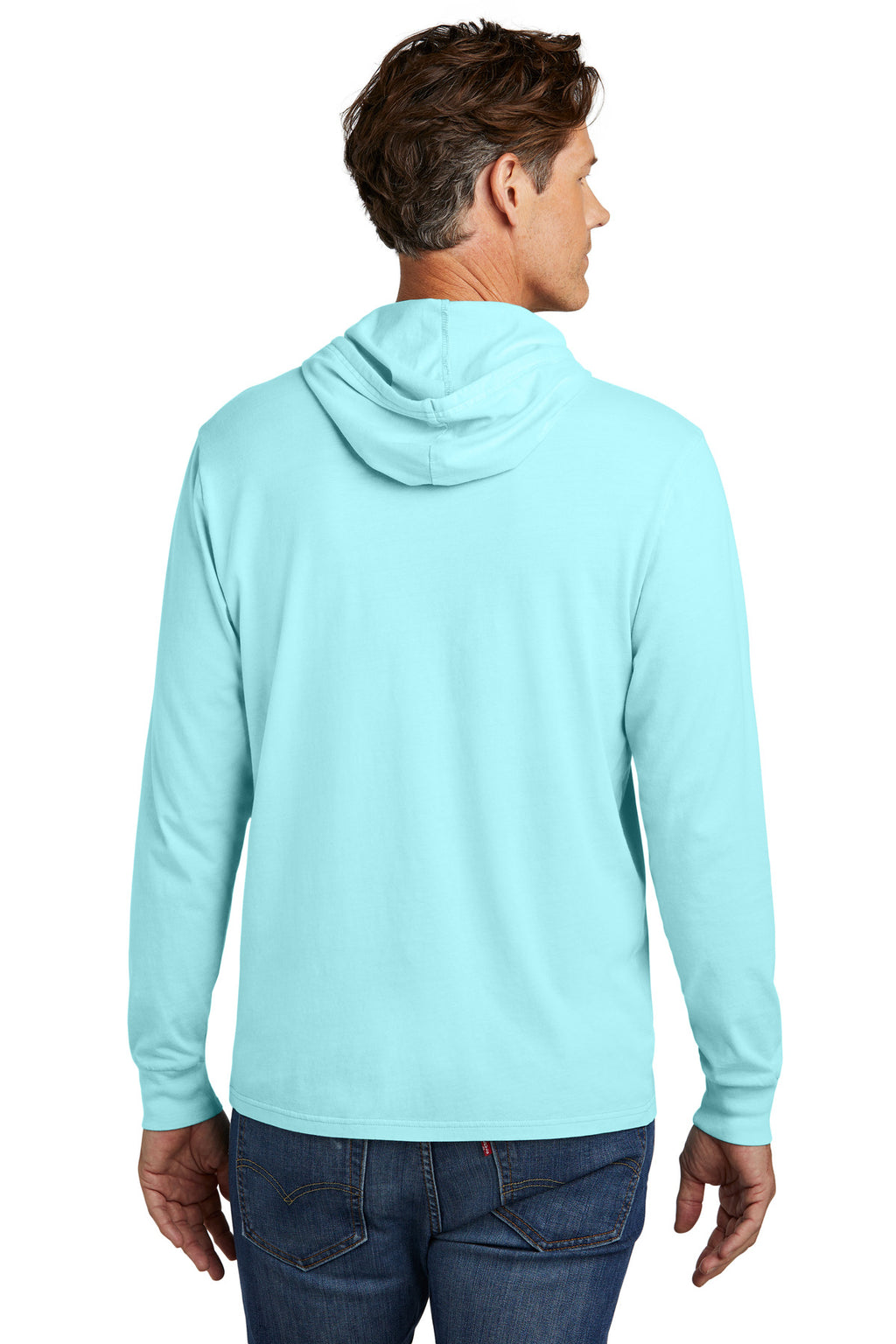 Allmade Unisex Mineral Dye Organic Cotton Hoodie Tee AL6305 - Saltwater Blue - back