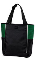 Port Authority Panel Tote. B5160 - Black/ Hunter - front