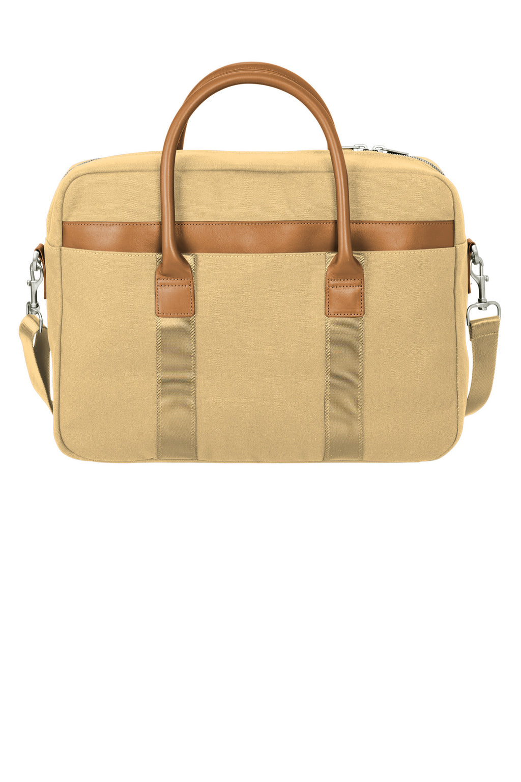 Brooks Brothers Wells Briefcase BB18830 - Ledger Khaki - back