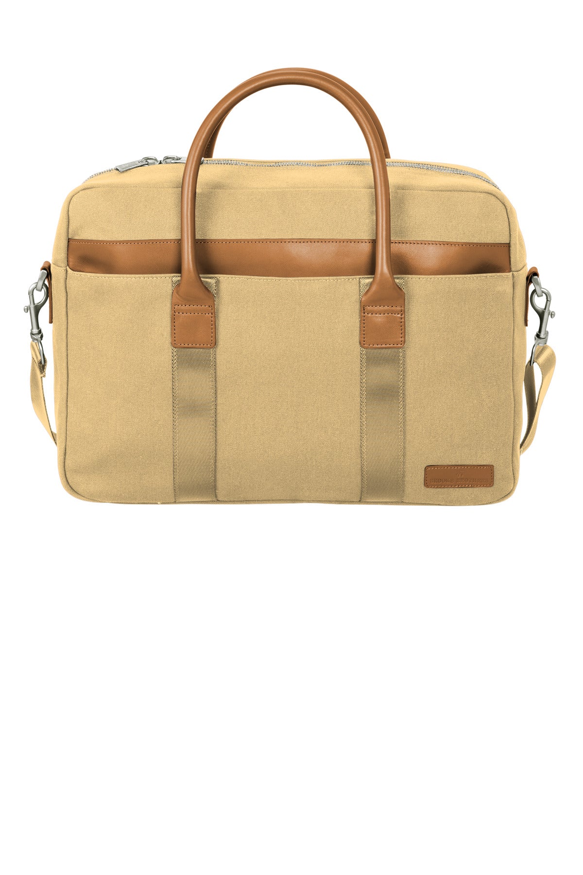 Brooks Brothers Wells Briefcase BB18830 - Ledger Khaki - front
