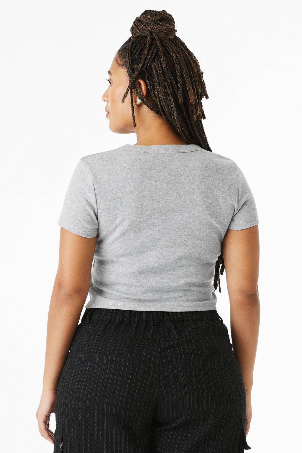BELLA+CANVAS Women's Micro Rib Baby Tee BC1010 - Athletic Heather - back