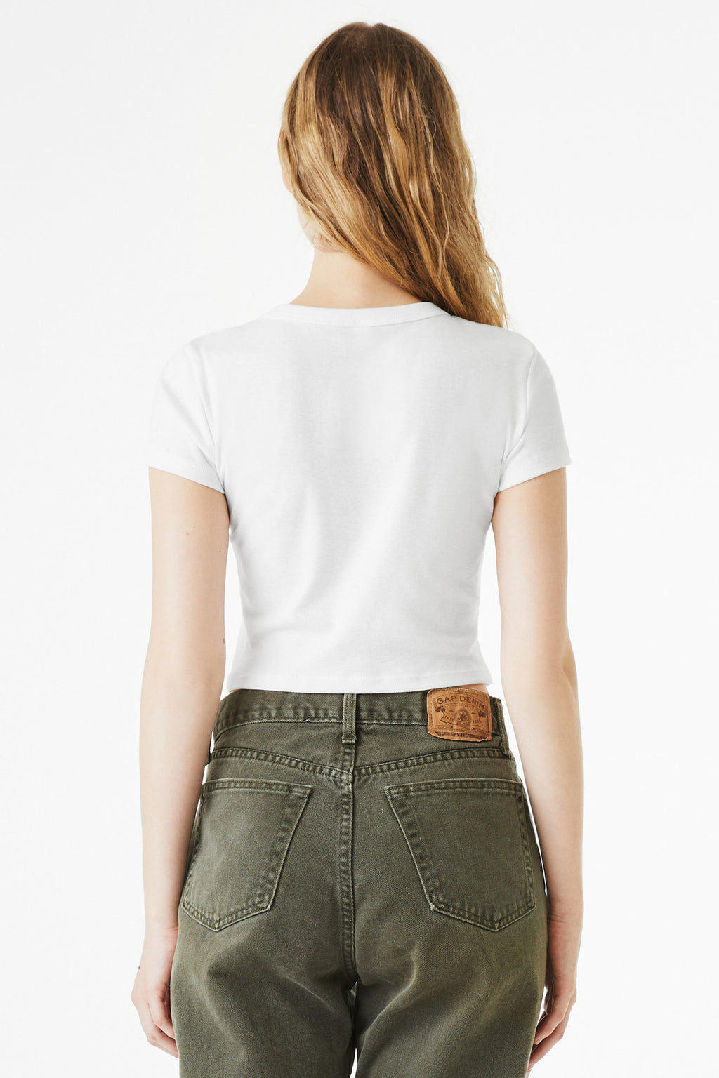 BELLA+CANVAS Women's Micro Rib Baby Tee BC1010 - Solid White Blend - back