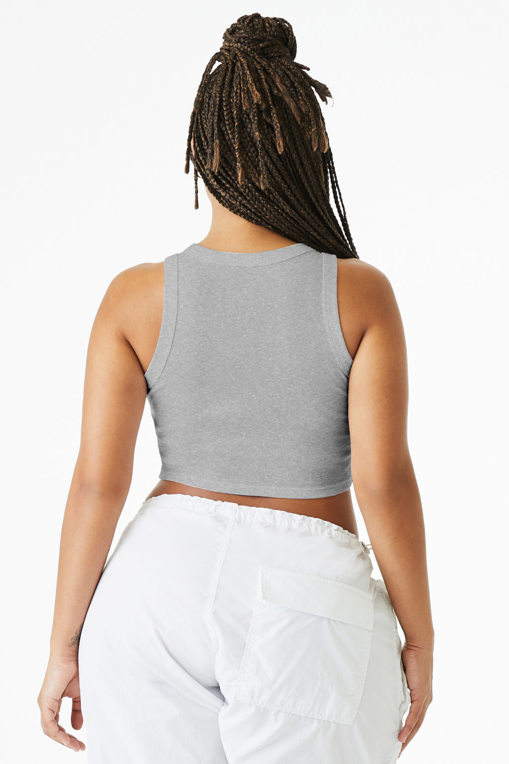 BELLA+CANVAS Women's Micro Rib Racer Tank BC1019 - Athletic Heather - back