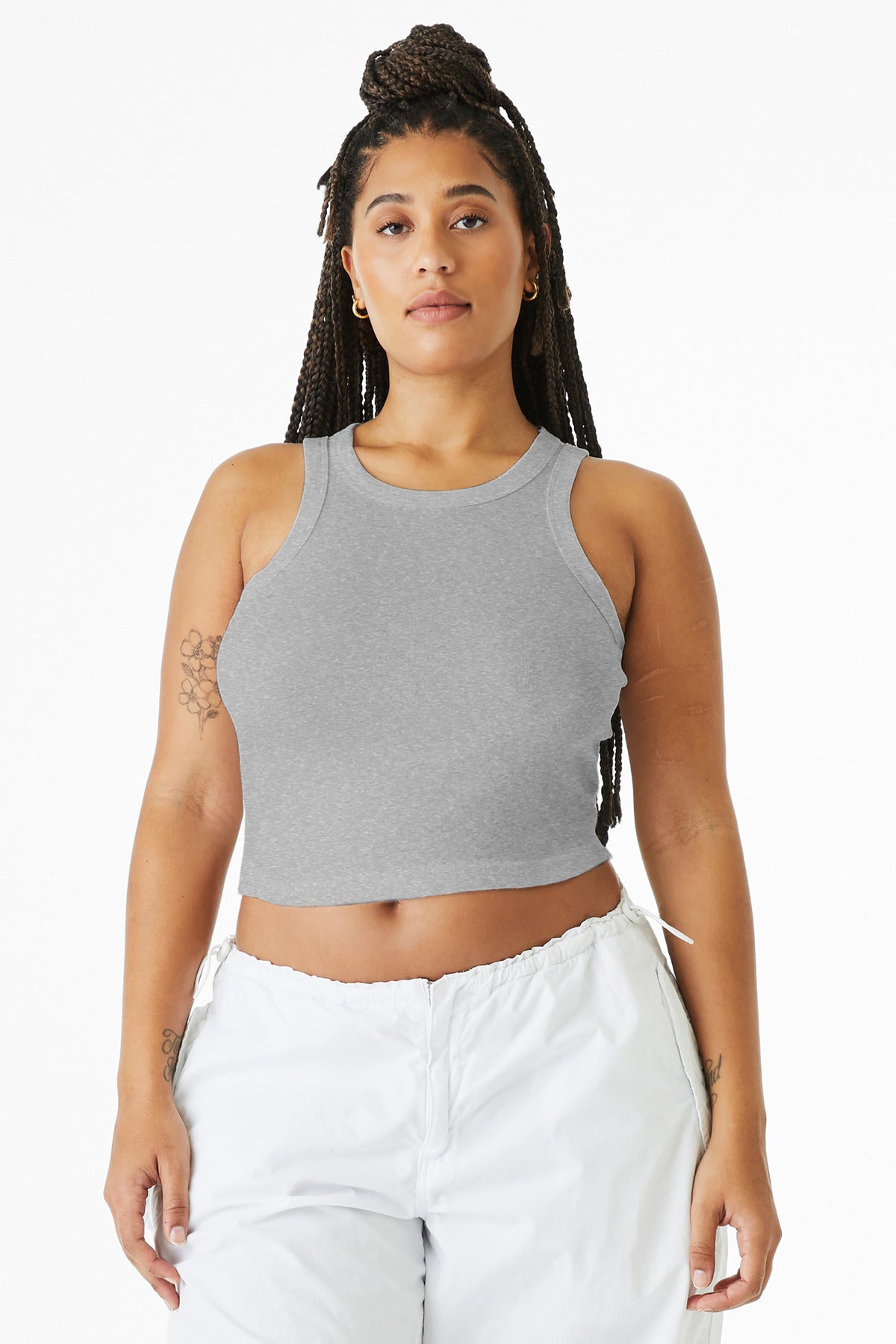 BELLA+CANVAS Women's Micro Rib Racer Tank BC1019 - Athletic Heather - front