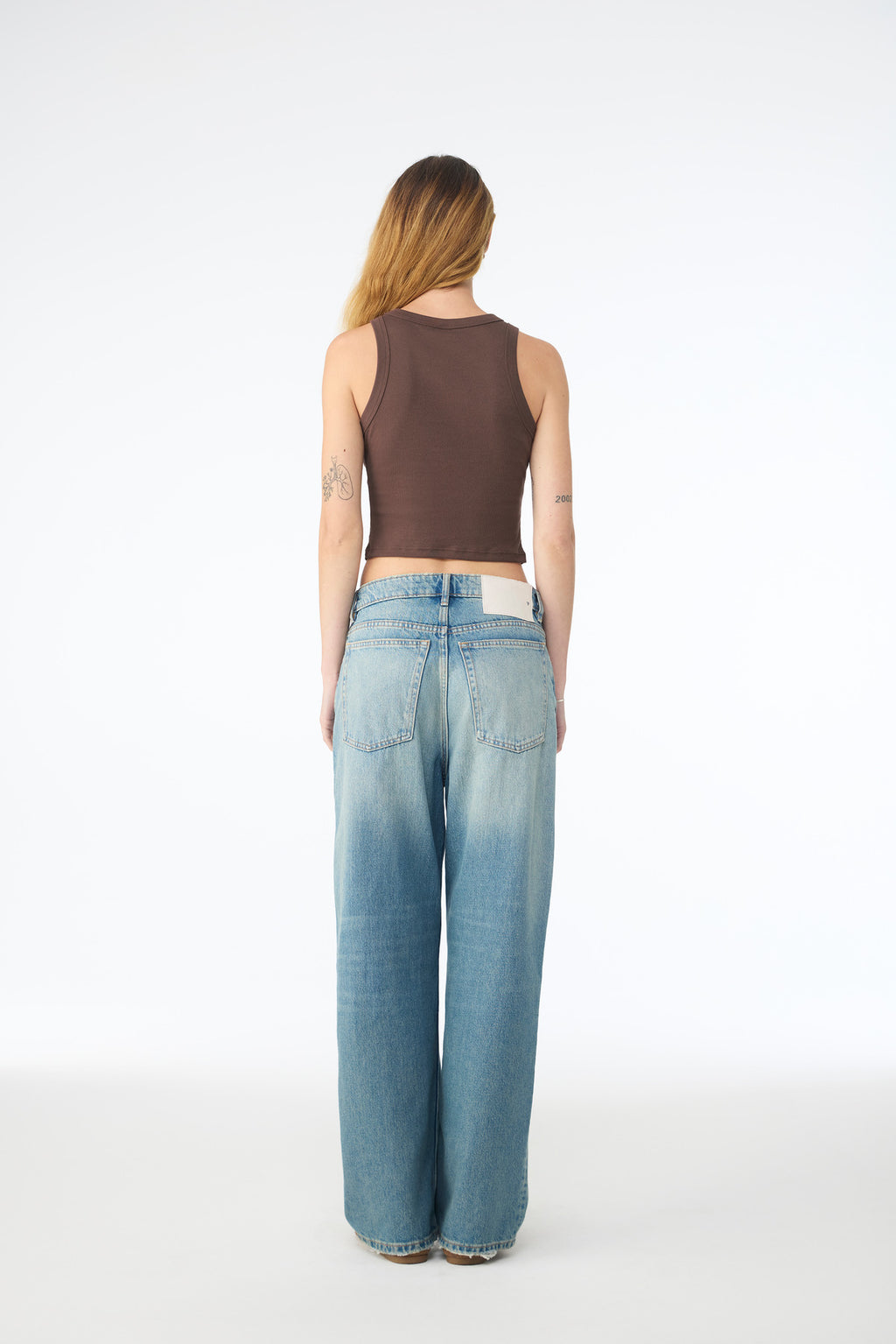 BELLA+CANVAS Women's Micro Rib Racer Tank BC1019 - Solid Cocoa Blend - back