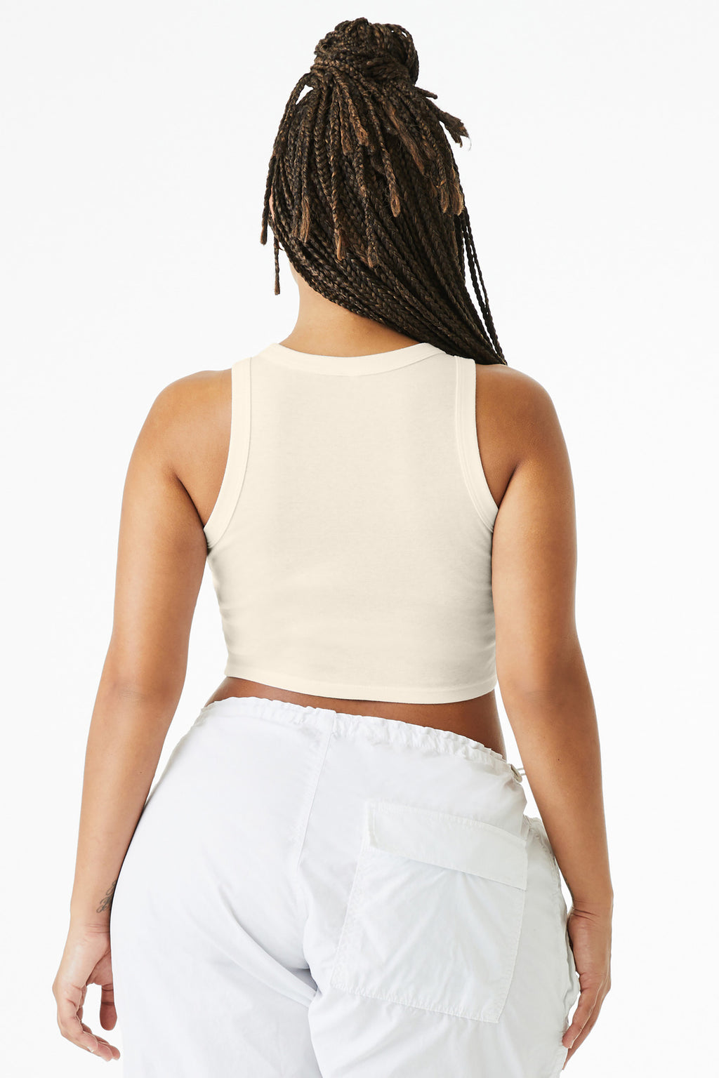 BELLA+CANVAS Women's Micro Rib Racer Tank BC1019 - Solid Natural Blend - back